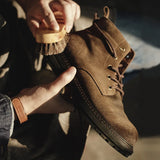 Men's Vintage Work Ankle Boots Fashion Lace-Up  British Styl