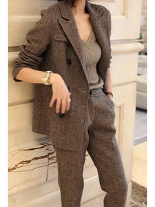 Fashion  Female Suit Jacket 2 Piece Sets