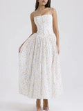 Corset Detail Spaghetti Strap Knotted Long Dresses Women