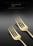 4Pcs Golden Cutlery Set Stainless Steel Knife Fork Spoon Tableware