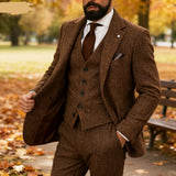 Men's Winter Tweed Wool  formal  Suit