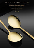 4Pcs Golden Cutlery Set Stainless Steel Knife Fork Spoon Tableware