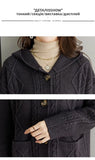 Hooded Mid-Length Knitted Sweater Women's