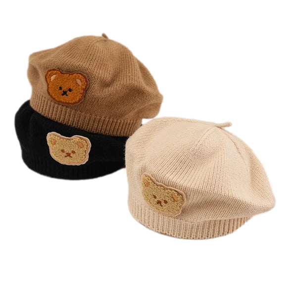 Baby Beret Hats for Boys Girls Cartoon Bear