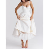 Elegant Double Layer Mesh Spliced Maxi Dresses for Women