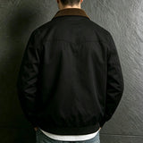 Men's Retro Contrast  Collar Zip Jacket