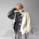 Y2k Splicing Button Knitted Jacket