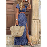 Vintage Print Slim With Belt Midi Dress