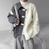 Y2k Splicing Button Knitted Jacket