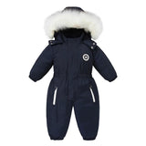Waterproof Baby Overalls Hooded  Snowsuit 1-5Y