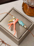 Charm Ocean Imitation Coral Glass Fish Pendant