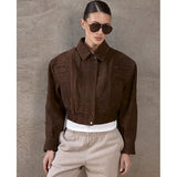 Winter Suede Bomber Jackets For Women