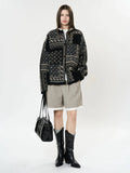 Design Contrast Color Knit Sweater For Women