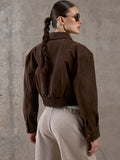 Winter Suede Bomber Jackets For Women