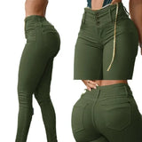 Women's  Long Slim High Waist  Pants