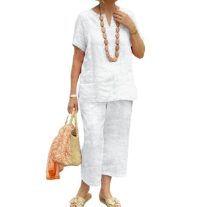 Stylish Women's Cotton Linen Summer Suit