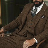 Men's Winter Tweed Wool  formal  Suit