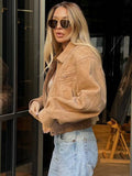 Winter Suede Bomber Jackets For Women