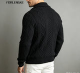 Men Zip Up Cable Knit Cardigan
