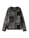 Design Contrast Color Knit Sweater For Women