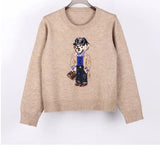 Sweater Women Knitwear  Bear Print