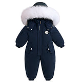 Waterproof Baby Overalls Hooded  Snowsuit 1-5Y