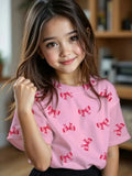 t Girl Short Sleeve Top Cartoon Bow