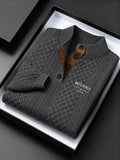 Men's Autumn Winter Stand Collar Knitted Sweater