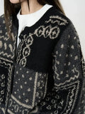 Design Contrast Color Knit Sweater For Women