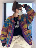 Women's Coat Polar Fleece Plaid