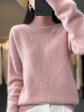 Women Mock Neck  Cashmere Sweater