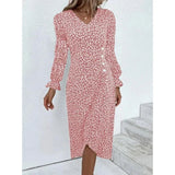 Elegant Floral Pleated Midi Dress Female
