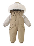 Waterproof Baby Overalls Hooded  Snowsuit 1-5Y