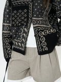 Design Contrast Color Knit Sweater For Women