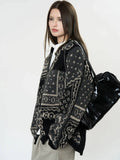 Design Contrast Color Knit Sweater For Women