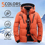 Men White Duck Coat Windproof Warm