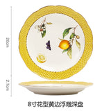 Nordic lemon ceramic food plate