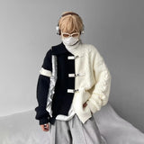 Y2k Splicing Button Knitted Jacket