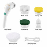 Automatic Cleaning Brush – Sponge Material, Powerful Stain Removal, Multiple Brush Heads, Handle