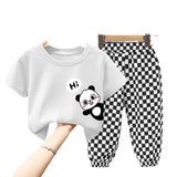 Cotton 2pcs Short Sleeve Pants Kids Clothes Set