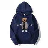 Unisex Autumn Winter Luxury Bear Print Hoodies