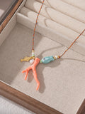 Charm Ocean Imitation Coral Glass Fish Pendant
