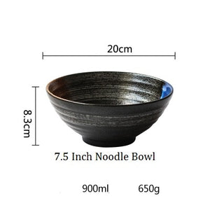 Japanese style 7.5 inch large ceramic bowl