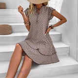 Elegant Women's  Loose Ruffle Mini Dres