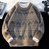 , men's trendy sweaters, knitwear, loose,