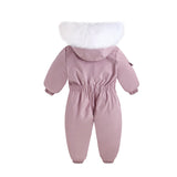 Waterproof Baby Overalls Hooded  Snowsuit 1-5Y