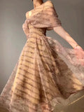 Vintage Female Floral Elegant Slim Printed Dresses
