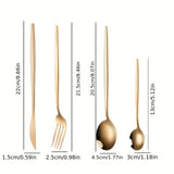 4Pcs Golden Cutlery Set Stainless Steel Knife Fork Spoon Tableware