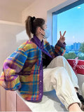 Women's Coat Polar Fleece Plaid