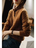 Knitted Sweater, Stand-up Collar